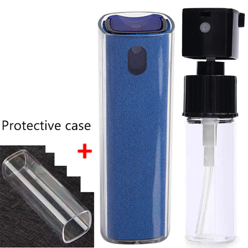 2In1 Microfiber Screen Cleaner Spray Bottle Set Mobile Phone Ipad Computer Microfiber Cloth Wipe Iphone Cleaning Glasses Wipes